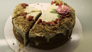 carrot cake at Armonica Cafe in Lima