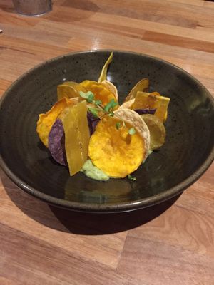 Guacamole with nachos at Armonica Cafe in Lima