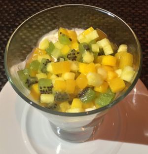 Tapioca pudding topped with finely diced fruit at Wynn Hotel - Allegro in Las Vegas