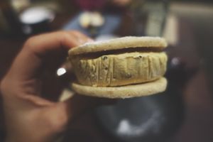Vegan ice-cream sandwich - Dinner at Two Chaps at Two Chaps in Marrickville
