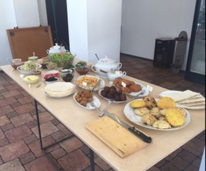 Saturday brunch table at Terapija in Riga