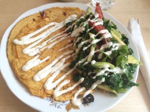 Cheakpeas omelette at Terapija in Riga