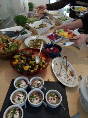 salads at Terapija in Riga