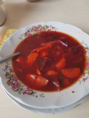 beetroot soup at Terapija in Riga