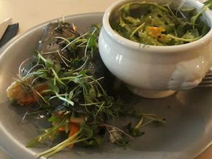 Nori wraps (buried under salad) at Terapija in Riga