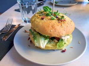 Vegan burger  at Terapija in Riga