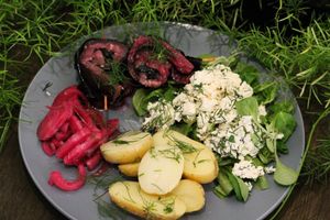 eggplant herring with "cottage cheese" at Terapija in Riga