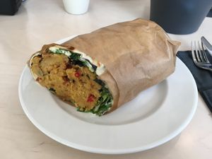 Wrap with omelete at Terapija in Riga