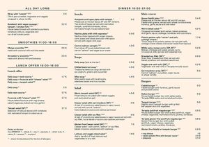 Menu ENG at Terapija in Riga