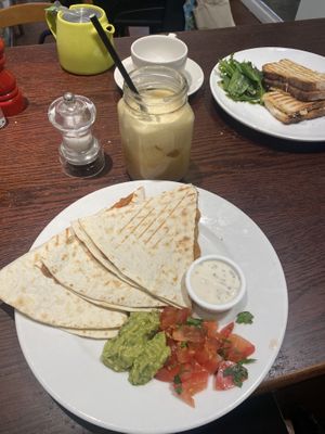 Quesadilla and juice :) at Souper Juice in Tunbridge Wells