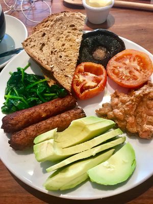 Full vegan breakfast.  at Souper Juice in Tunbridge Wells