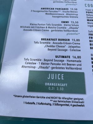 Menu  at Emmi's Kitchen - Glockenbach in Munich