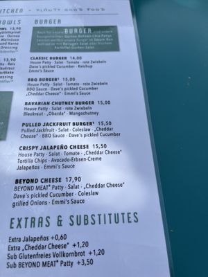 Menu   at Emmi's Kitchen - Glockenbach in Munich