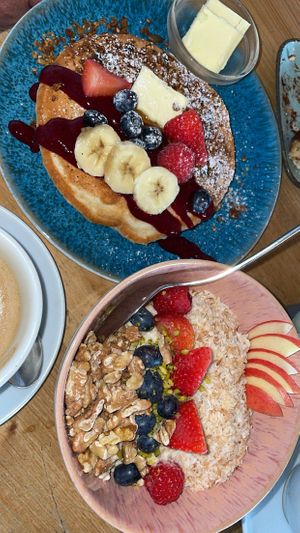 Kids pancakes with butter on the side   at Emmi's Kitchen - Glockenbach in Munich