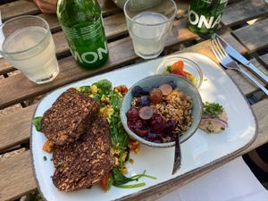 Scrambled tofu & overnight oats  at Emmi's Kitchen - Glockenbach in Munich
