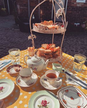 High tea!  at Scarlett's Vintage Tea Rooms in Knaresborough