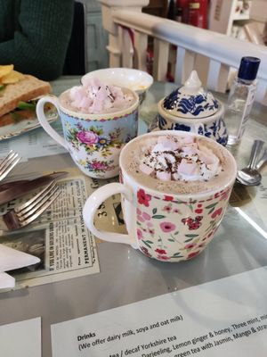 Vegan hot choc at Scarlett's Vintage Tea Rooms in Knaresborough