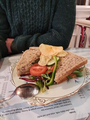 Tofu sandwich at Scarlett's Vintage Tea Rooms in Knaresborough