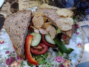 Vegan ham sandwich (November 2022) at Scarlett's Vintage Tea Rooms in Knaresborough
