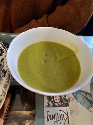 Pea and mint soup (November 2022) at Scarlett's Vintage Tea Rooms in Knaresborough