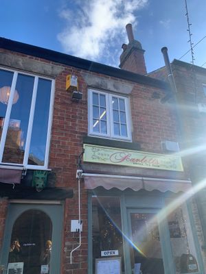 Entrance at Scarlett's Vintage Tea Rooms in Knaresborough