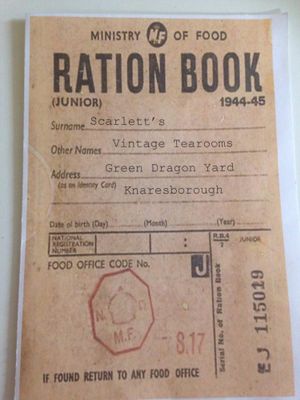 Vintage Menu at Scarlett's Vintage Tea Rooms in Knaresborough