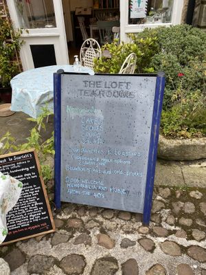 The menu  at Scarlett's Vintage Tea Rooms in Knaresborough