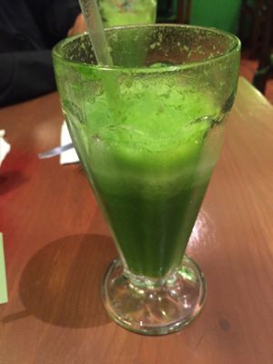 Delicious green smoothie at Xela Green in Quetzaltenango