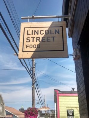 Sign at Lincoln Street Food in Lunenburg