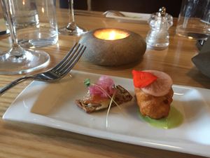 complementary starter dish at Lincoln Street Food in Lunenburg