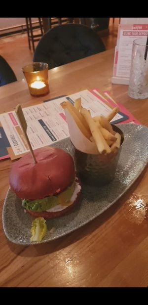 Vegan burger at Banyan Bar & Kitchen in Manchester