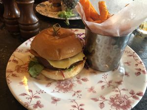 Beyond meat burger  at The Cosy Club in Manchester