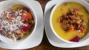 double muesli bowl at Bali Maitreya Cafe in Lembongan