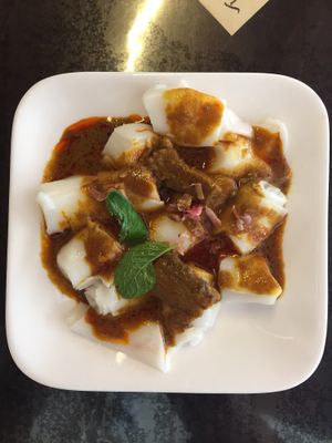 咖哩腸粉，好呷！ at Yun Shui Ge Vegetarian House - Lebuh Armenian in Penang