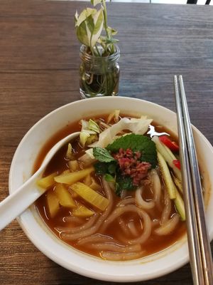 Asam laksa at Yun Shui Ge Vegetarian House - Lebuh Armenian in Penang