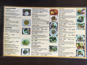 menu at Amena Bakery and Cafe in Las Vegas