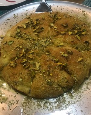 Vegan Kunaffe (walnuts) at Amena Bakery and Cafe in Las Vegas