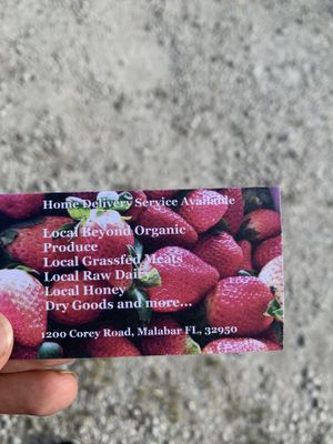 Card at Organic Rising Bakery in Malabar