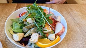 Tofu salad at The Sanctuary of Healing in Blackburn