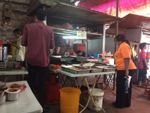 veg stall on the alley at Vegetarian Stall - Jalan Hang Lekiu in Kuala Lumpur