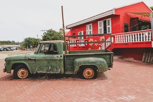 front of the restaurant at Hofi Cas Cora in Willemstad