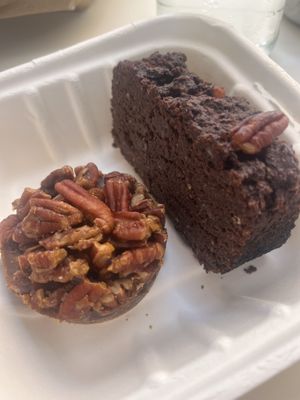 My desserts for flight home- brownie and pecan pie  at Hofi Cas Cora in Willemstad