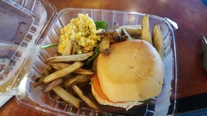 Specially Made Veggie Burger at SunShine Cafe - Front St in Keyport