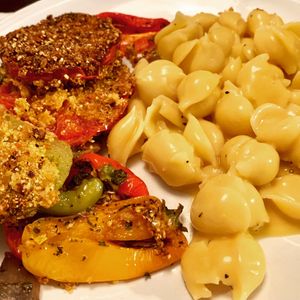 As requested: gluten free vegan mac n cheese with fried heirloom tomatoes at SunShine Cafe - Front St in Keyport