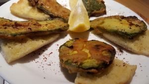 vegan and gluten free avocado schnitzel  at Traffic in Amsterdam