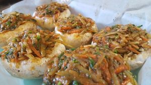 VEGAN STUFFED  MASHROOMD at Traffic in Amsterdam