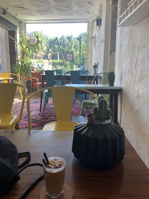 Coffe on soy milk with ice at LAS in Sopot