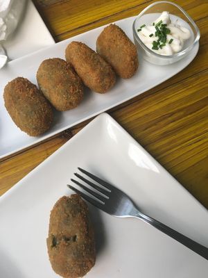 Delicious croquettes - 6 units for 6.95 at Pura Vida Vegan Bar in Madrid
