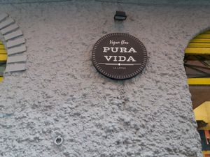Outside at Pura Vida Vegan Bar in Madrid
