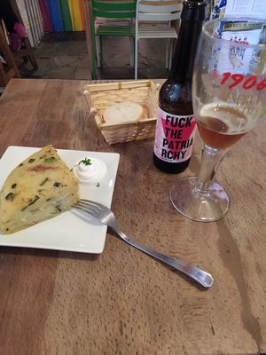 Tortilla de patatas at Pura Vida Vegan Bar in Madrid